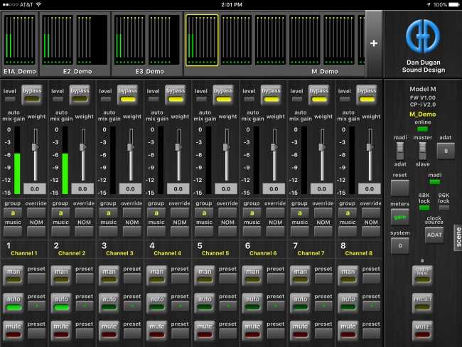 Dugan upgrades Control Panel for iPad