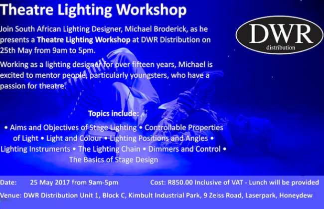 Theatre lighting workshop coming to Johannesburg