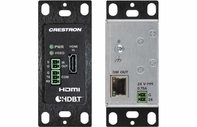 Single-gang 4K transmitter and receiver from Crestron